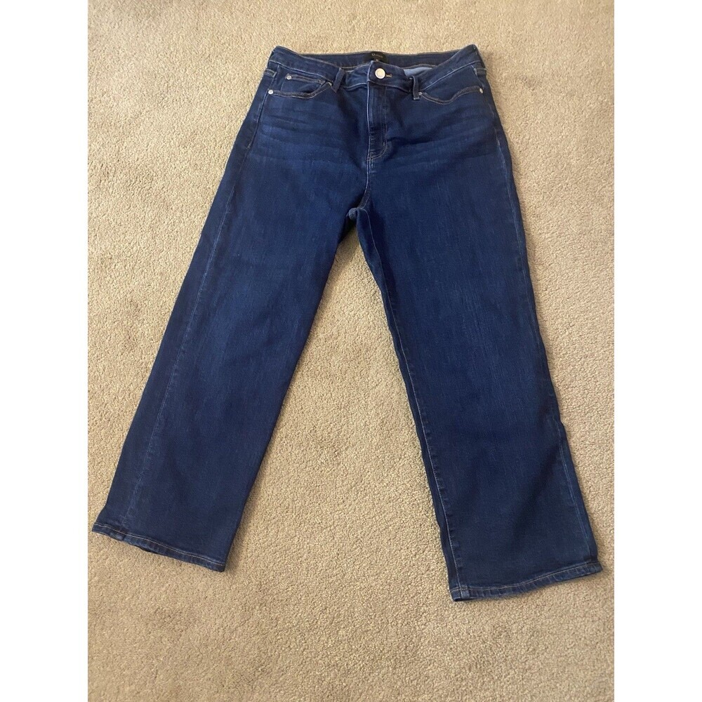 Quince Petite Straight Dark Denim Jeans Stretch 5-Pocket Women's Regular Size 32
